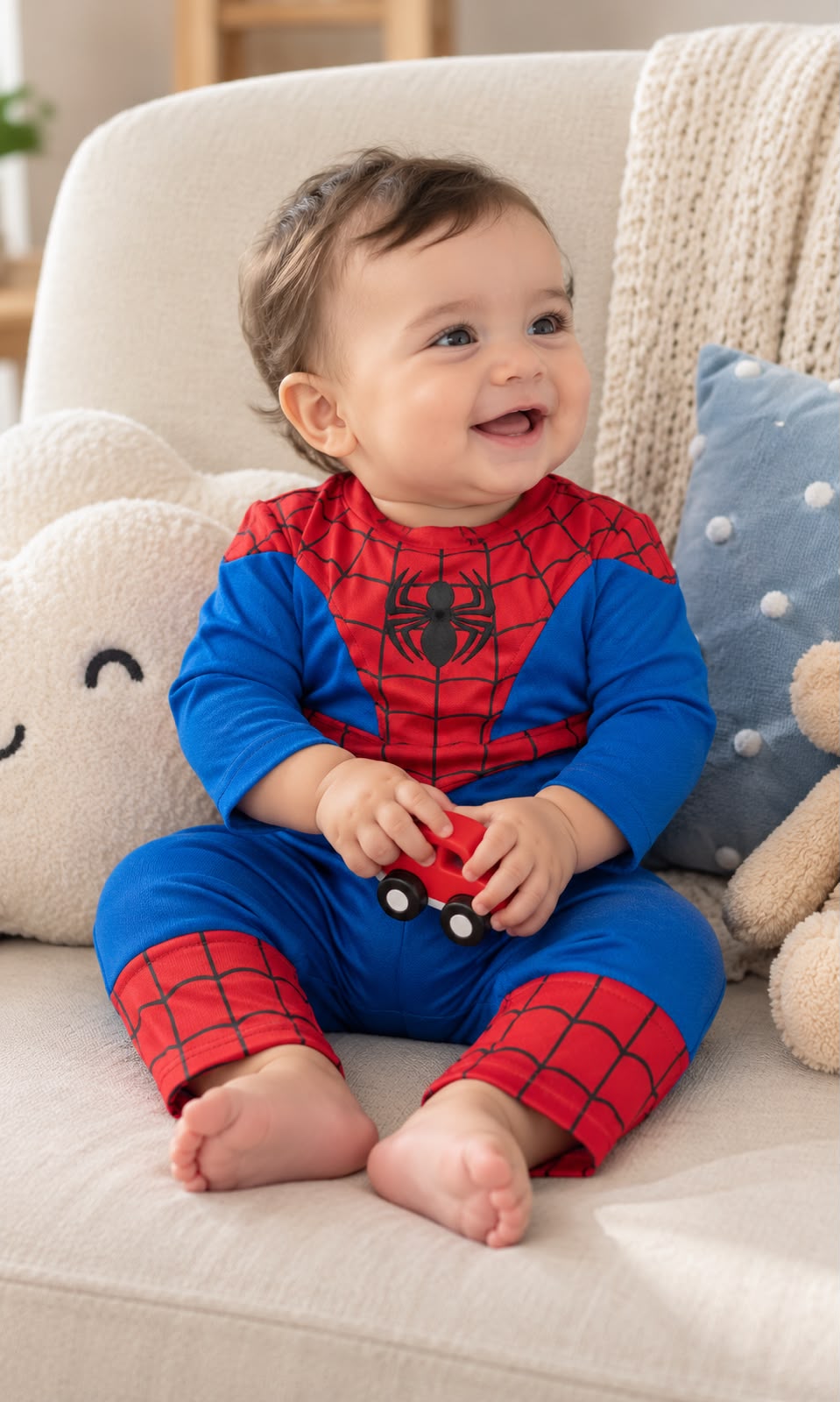 Mameluco de Spider-Man para bebé 6-12 meses rojo y azul