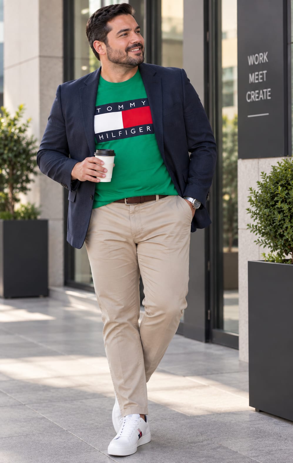 Playera para Hombre Verde Cuello Redondo Manga Corta Tommy Hilfiger