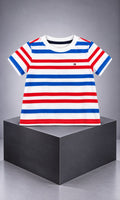 Playera de manga corta para bebé de 12 meses en blanco, azul y rojo – Tommy Hilfiger
