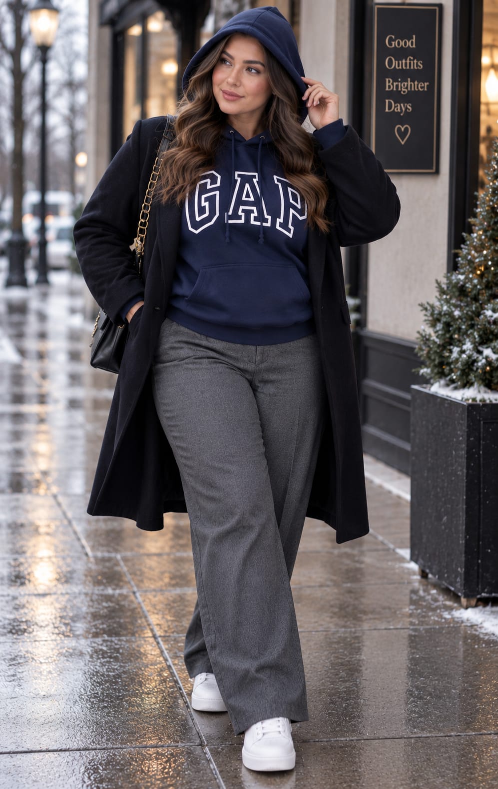 Sudadera GAP para Dama Azul Marino con Capucha y Bolsillo