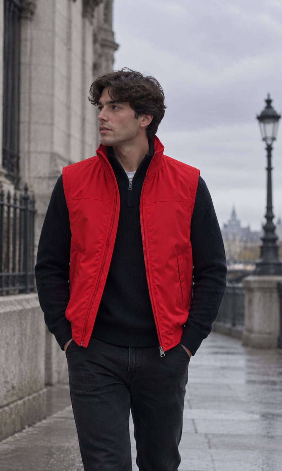 Chaleco Rojo Para Caballero Cuello Alto Tommy Hilfiger