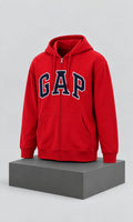 Sudadera GAP para Hombre Roja con Capucha y Cierre