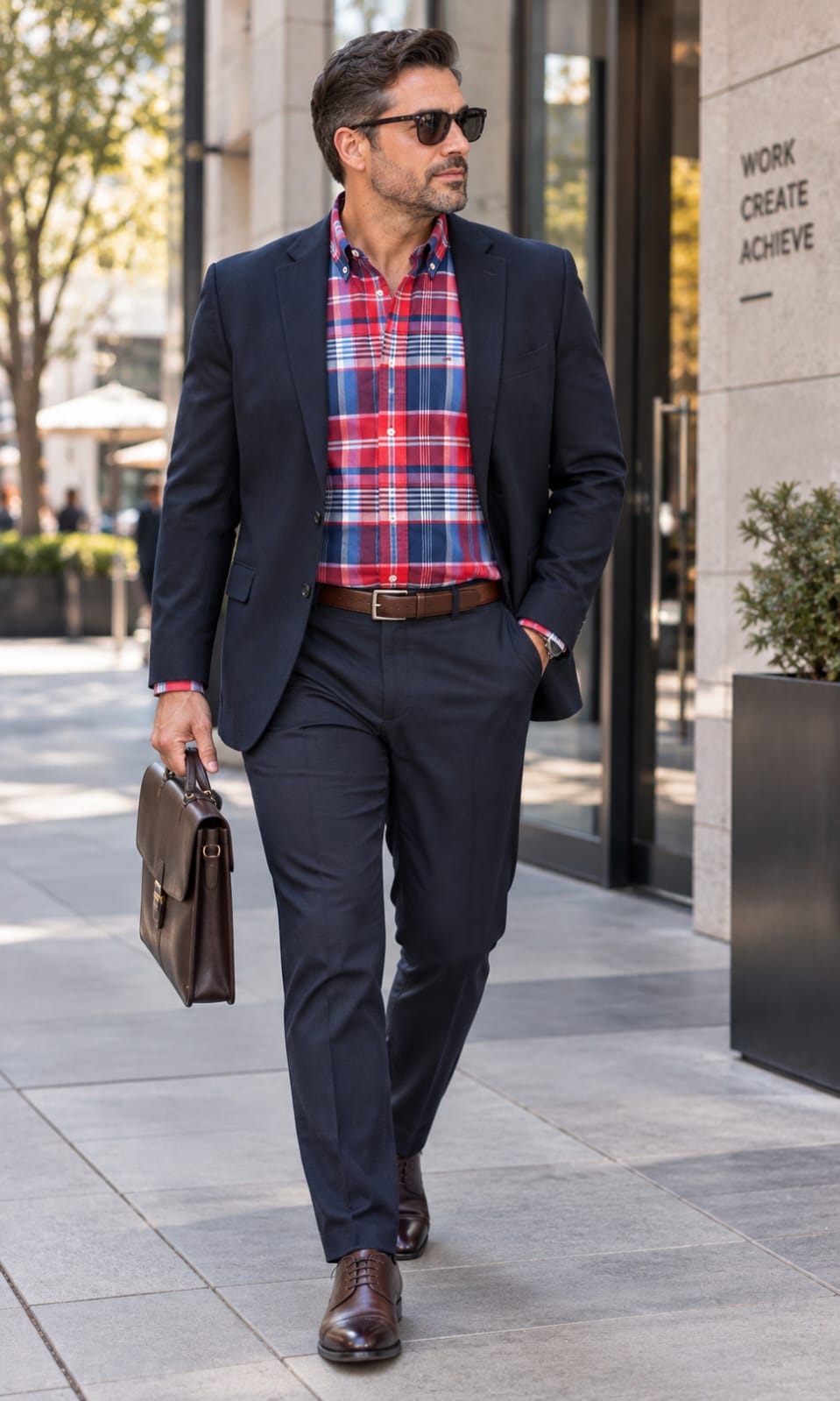Camisa de Hombre Manga Larga a Cuadros Roja y Azul Tommy Hilfiger