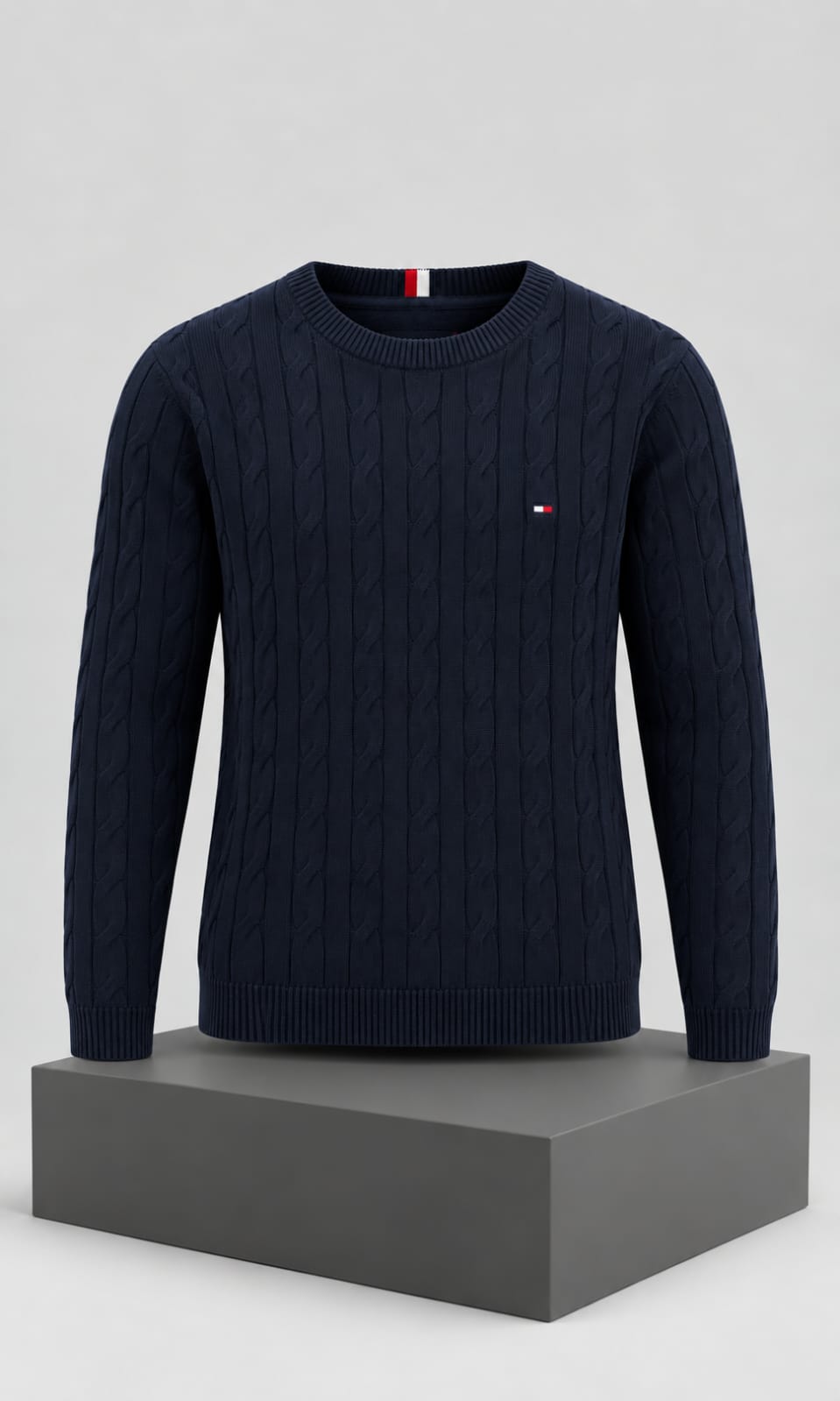 Suéter para Hombre Azul Marino con Tejido Trenzado Tommy Hilfiger