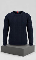 Suéter para Hombre Azul Marino con Tejido Trenzado Tommy Hilfiger