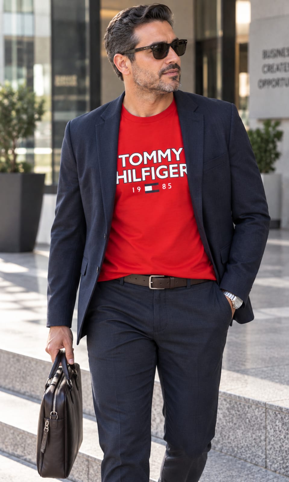 Playera para Hombre Roja Cuello Redondo Tommy Hilfiger