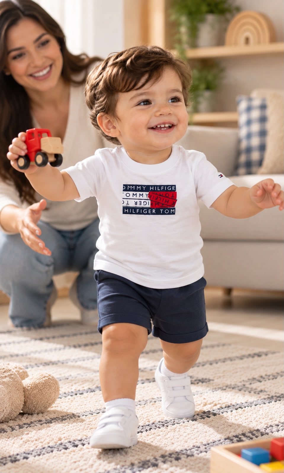 Playera Tommy Hilfiger para Bebé Talla 18 Meses Color Blanco