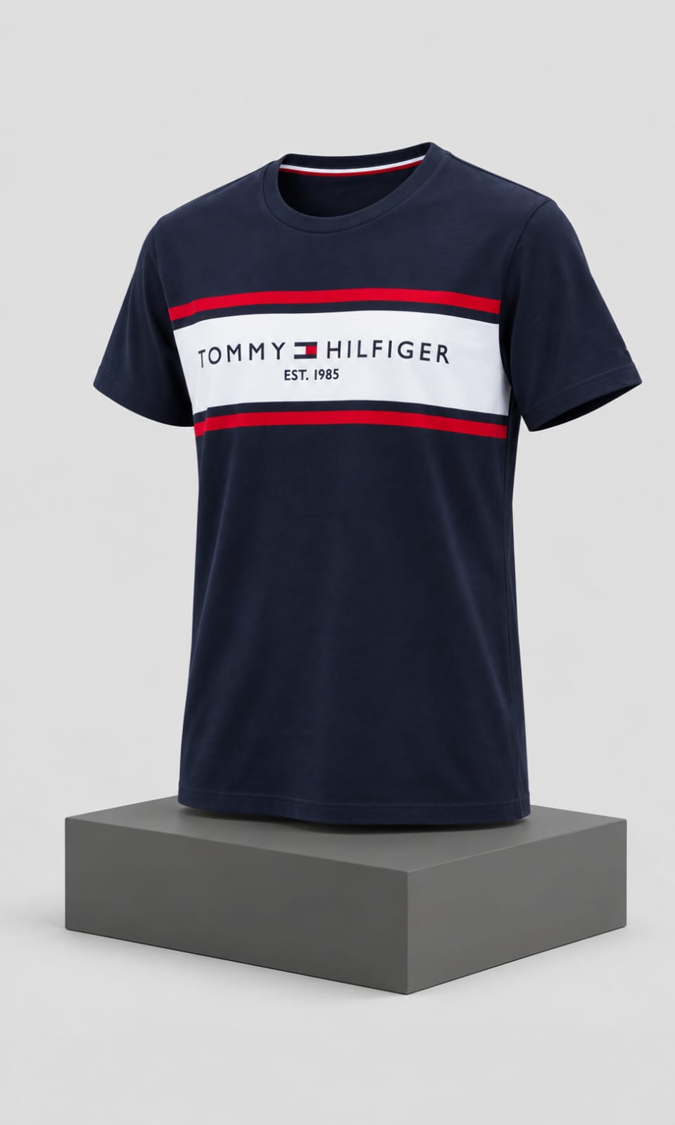 Playera para Hombre Azul Marino Cuello Redondo Manga Corta Tommy Hilfiger