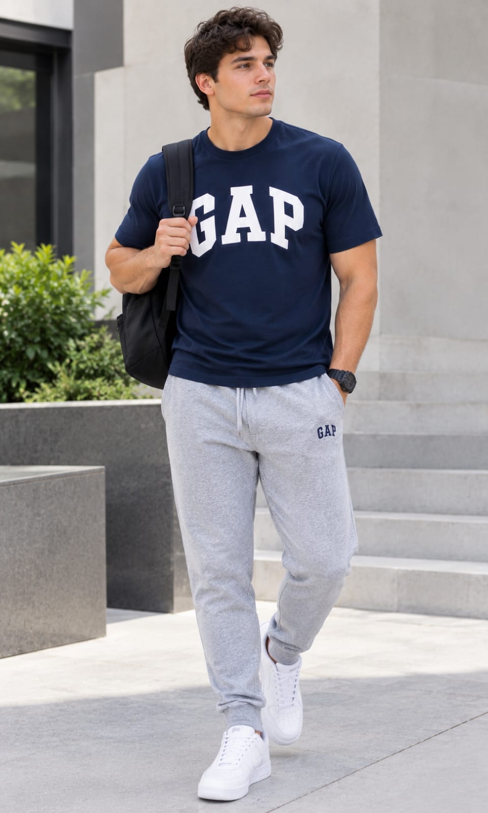 Playera GAP para Hombre Azul Marino con Logo Cuello Redondo
