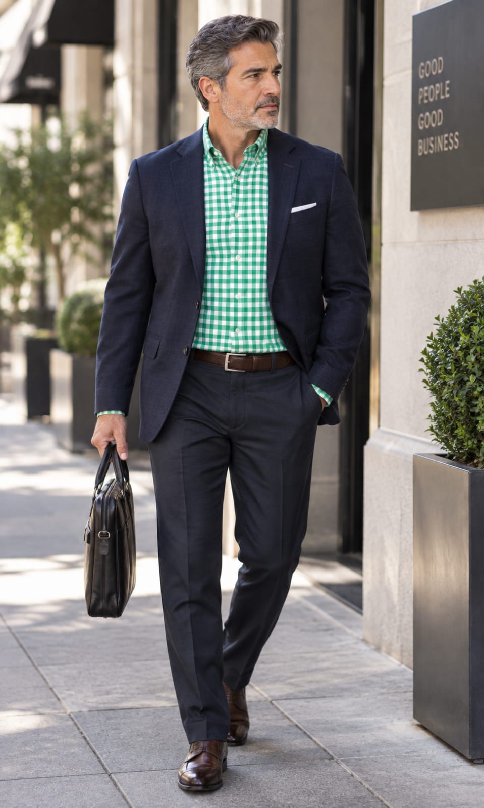 Camisa de Hombre Manga Larga a Cuadros Verde y Blanco Tommy Hilfiger