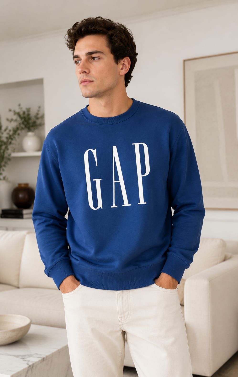 Sudadera GAP De Hombre Sin Gorro Color Azul