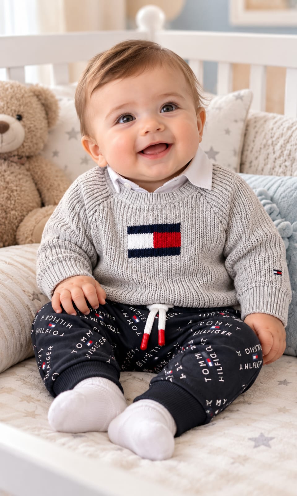 Pants Tommy Hilfiger para bebé meses azul marino