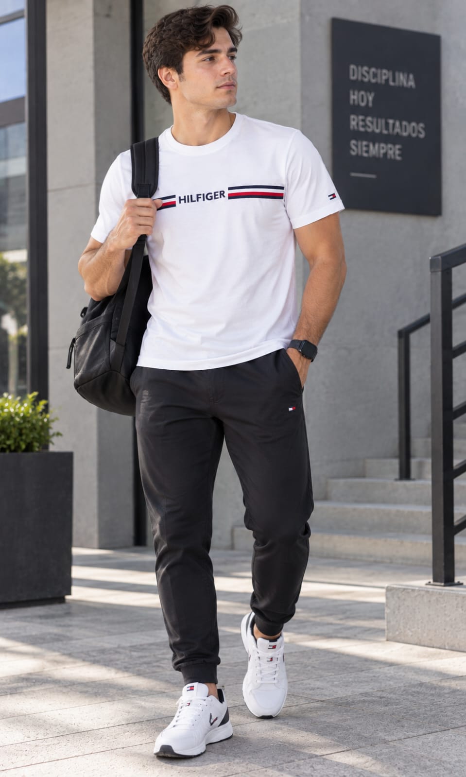 Playera para Hombre Blanca de Cuello Redondo Tommy Hilfiger