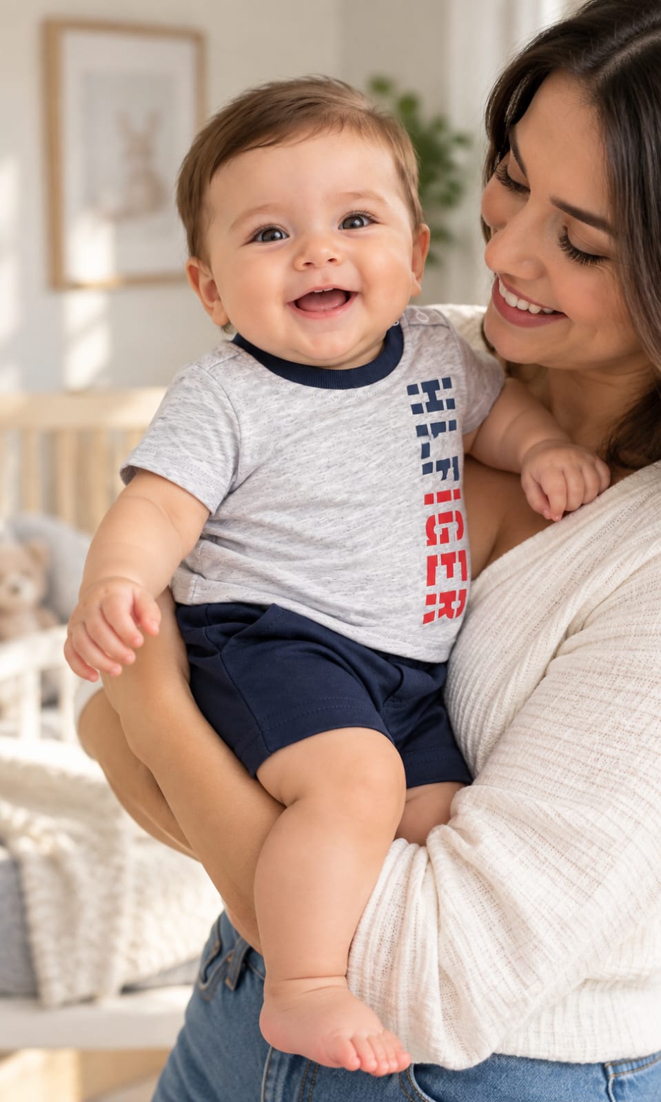 Conjunto Tommy Hilfiger para Bebé  Gris y Azul Marino