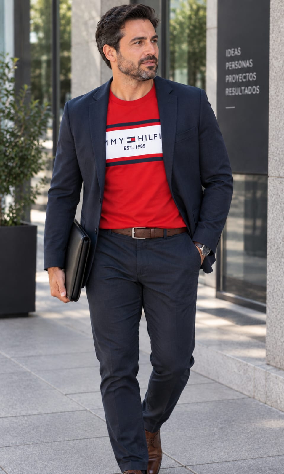 Playera para Hombre Roja Cuello Redondo Manga Corta Tommy Hilfiger
