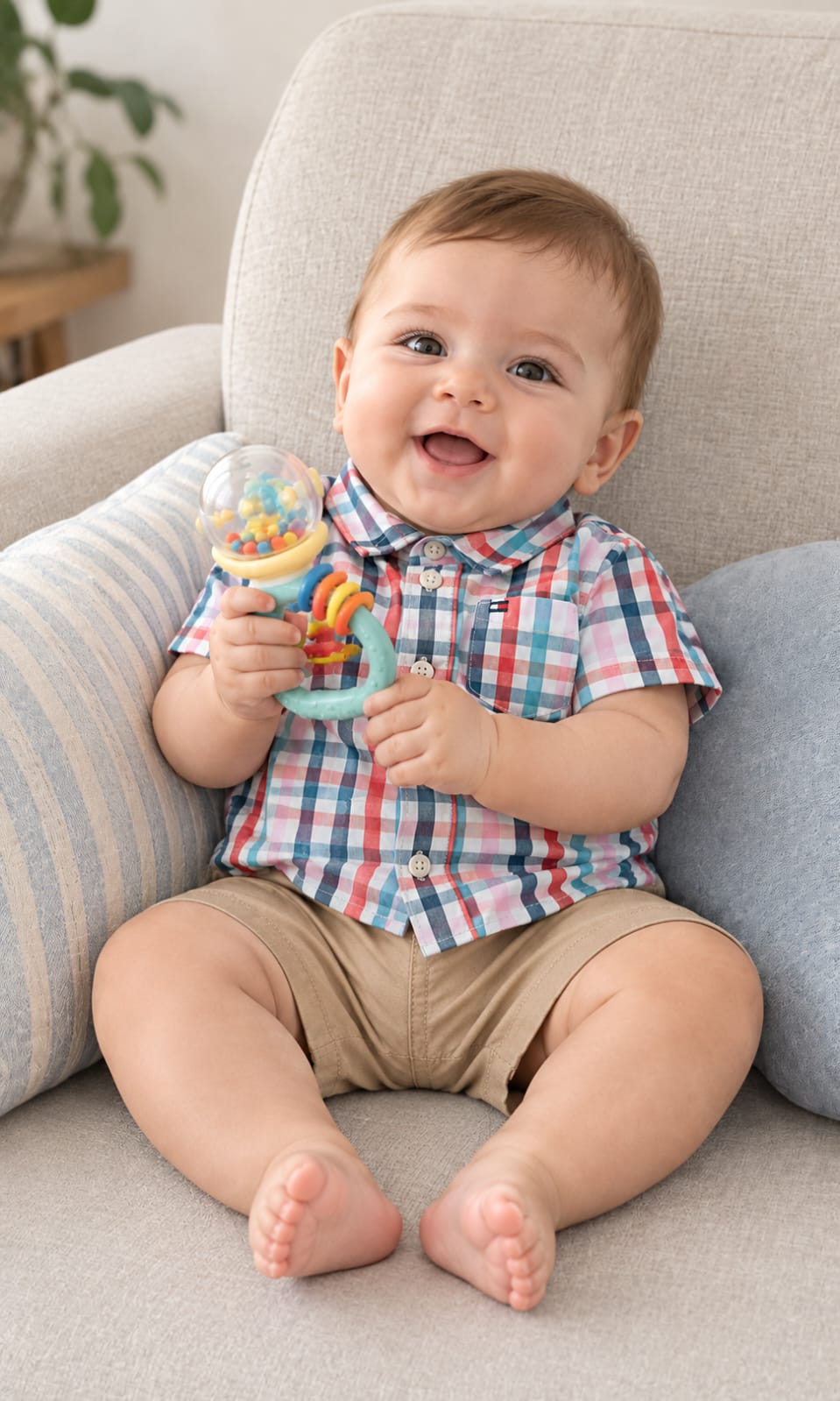 Conjunto Tommy Hilfiger de short y camisa para bebé 3-6 meses multicolor