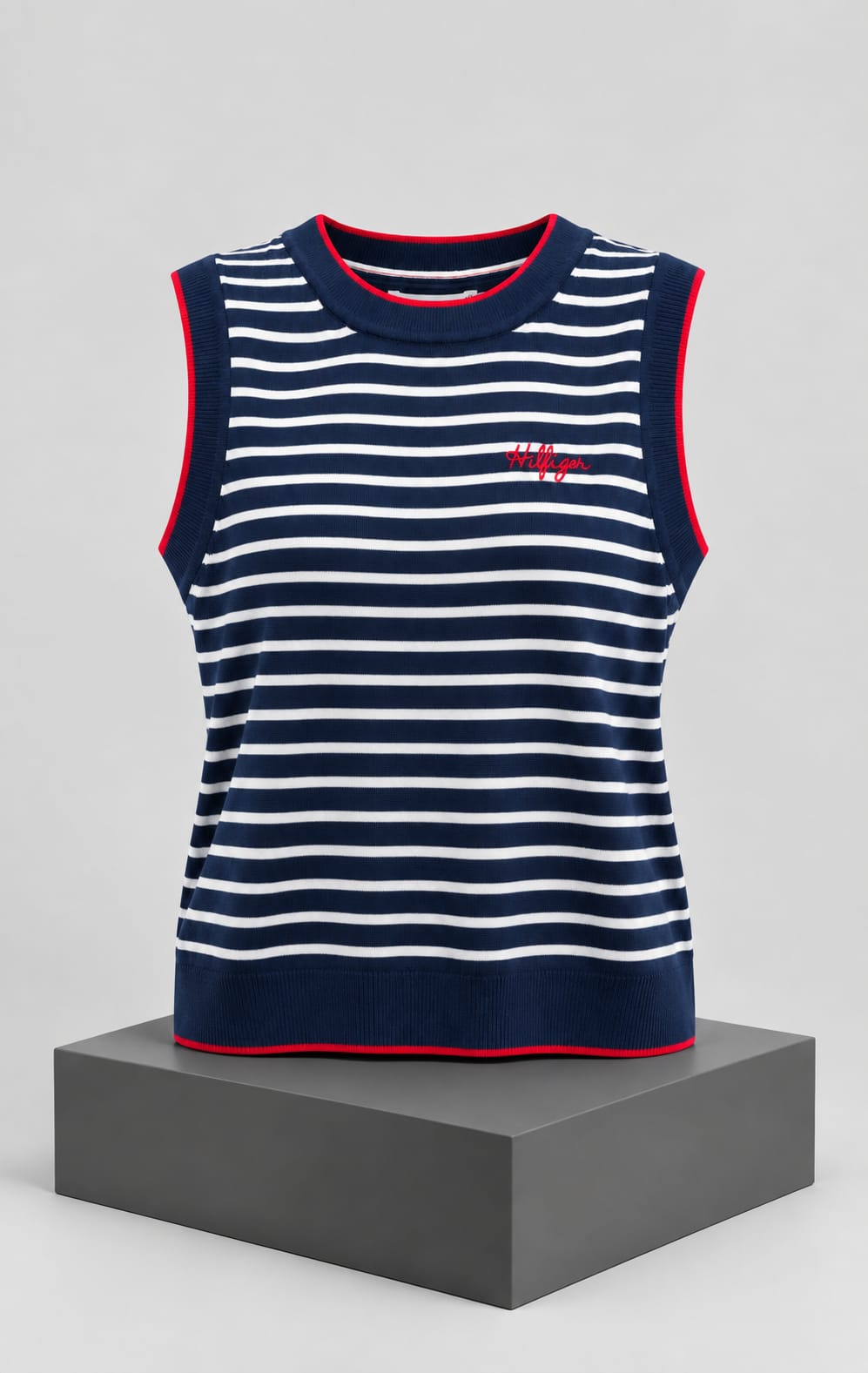 Blusa Tejida para Mujer Azul Marino a Rayas Tommy Hilfiger