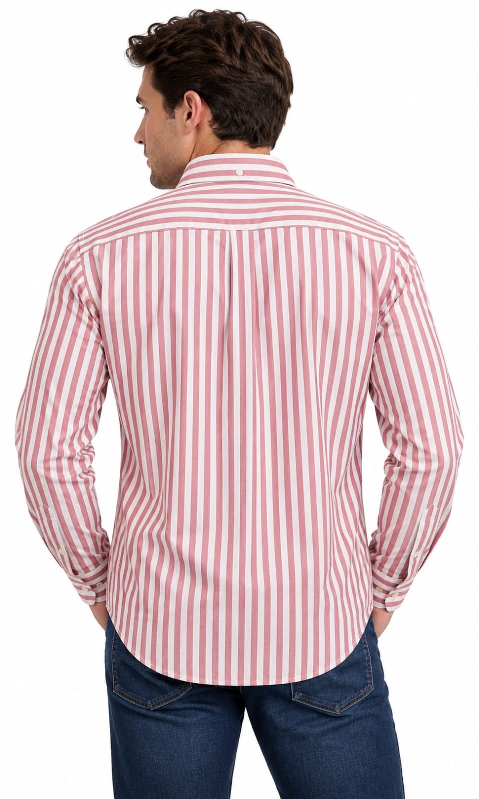 Camisa de Hombre Manga Larga a Rayas Rojas y Blancas Tommy Hilfiger