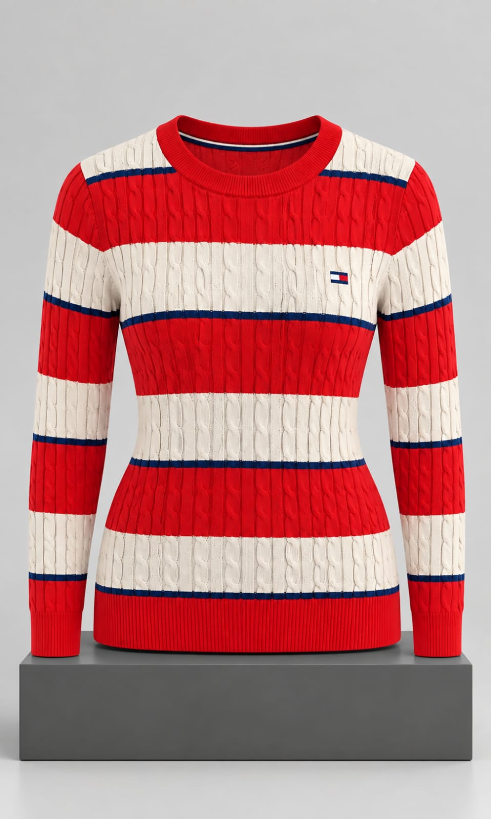 Suéter para Mujer Rojo con Tejido Trenzado Tommy Hilfiger