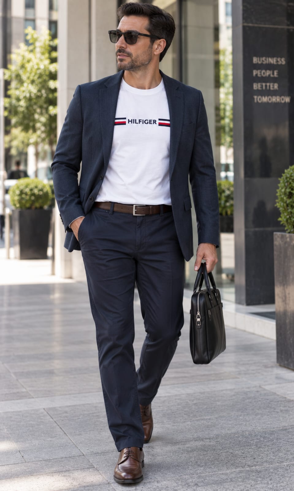 Playera para Hombre Blanca de Cuello Redondo Tommy Hilfiger