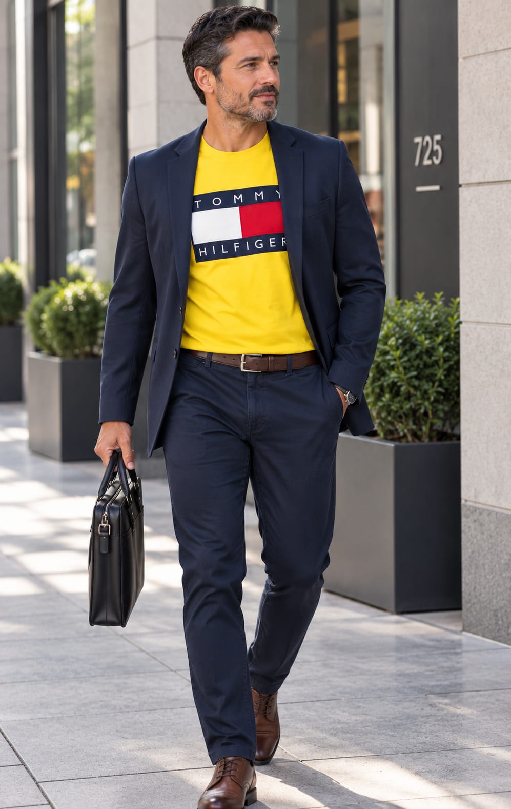 Playera para Hombre Amarilla Cuello Redondo Tommy Hilfiger