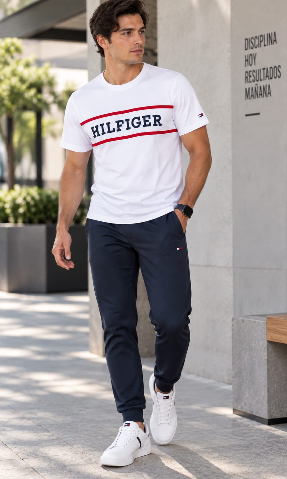 Playera para Hombre Blanca Cuello Redondo Manga Corta Tommy Hilfiger