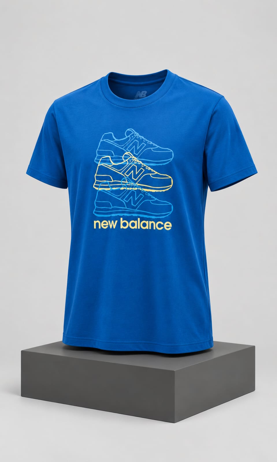 Playera New Balance para Hombre Azul de Manga Corta