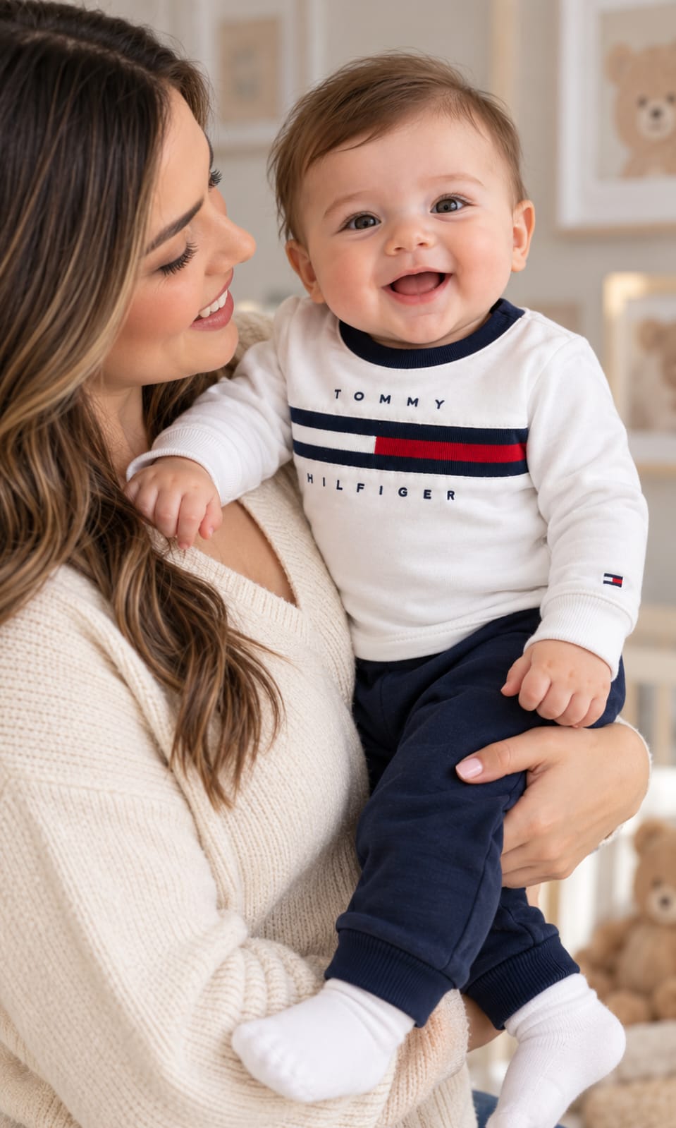 Playera Tommy Hilfiger para bebé color blanco