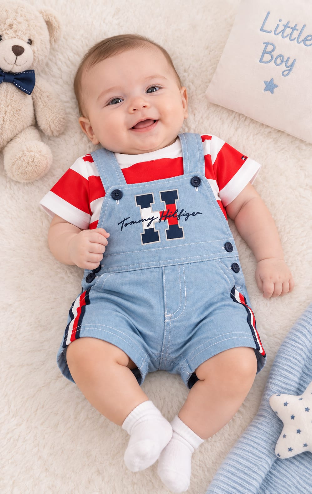Conjunto de Overol y Playera para Niño 0 a 3 Meses Tommy Hilfiger