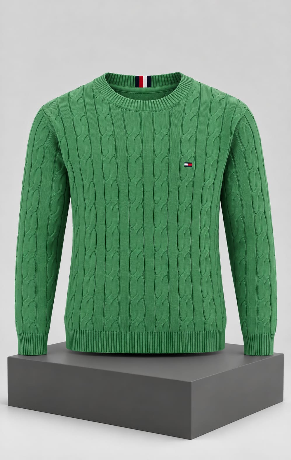 Suéter para Hombre Verde con Tejido Trenzado Tommy Hilfiger