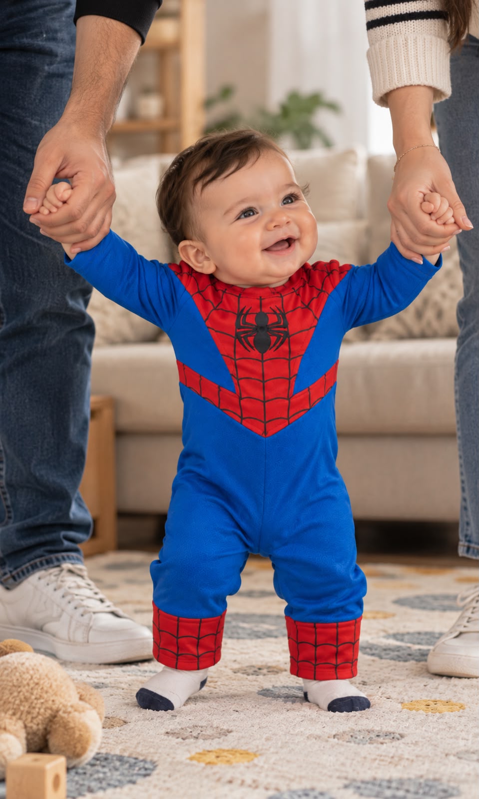 Mameluco de Spider-Man para bebé 6-12 meses rojo y azul