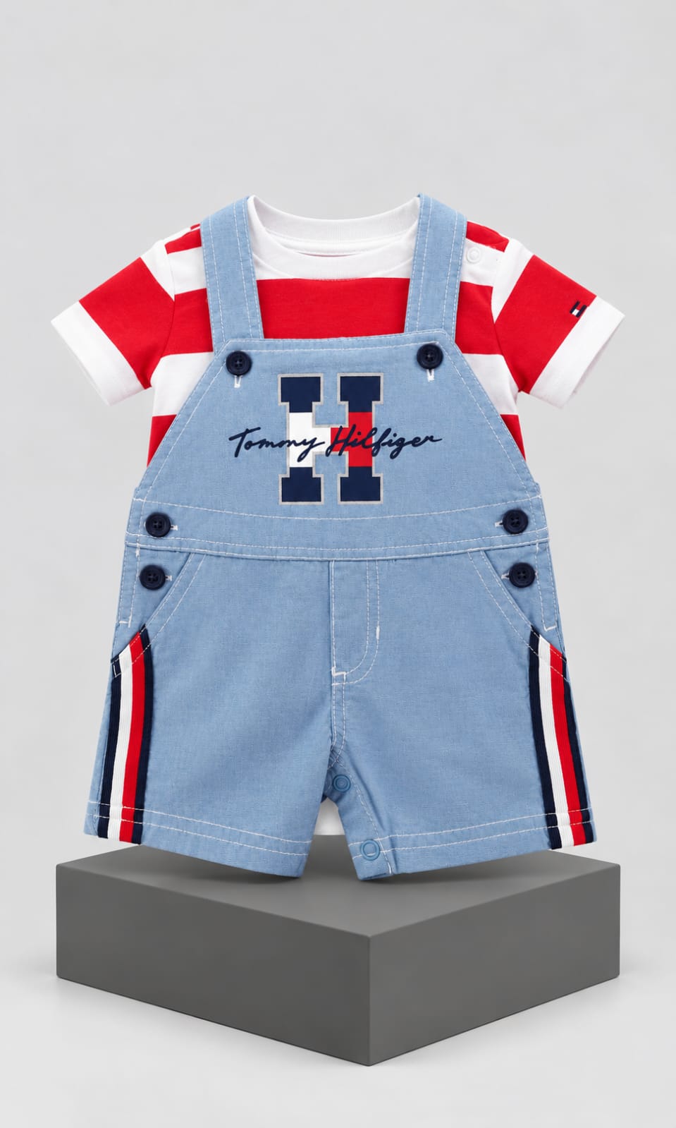 Conjunto de Overol y Playera para Niño 0 a 3 Meses Tommy Hilfiger