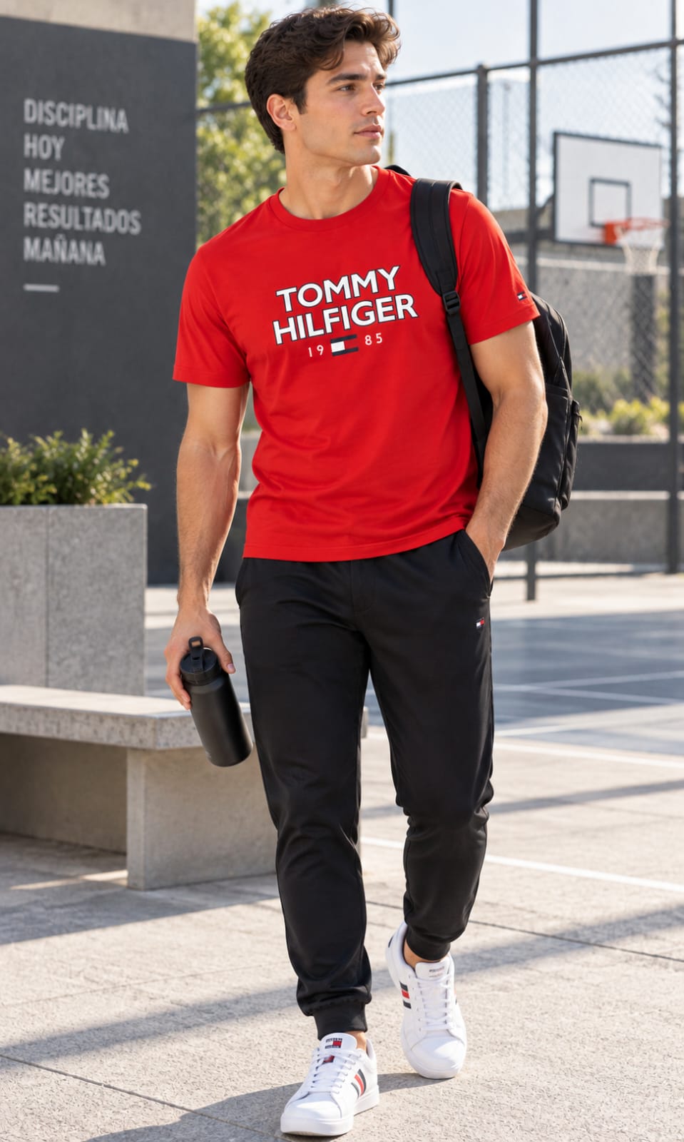 Playera para Hombre Roja Cuello Redondo Tommy Hilfiger