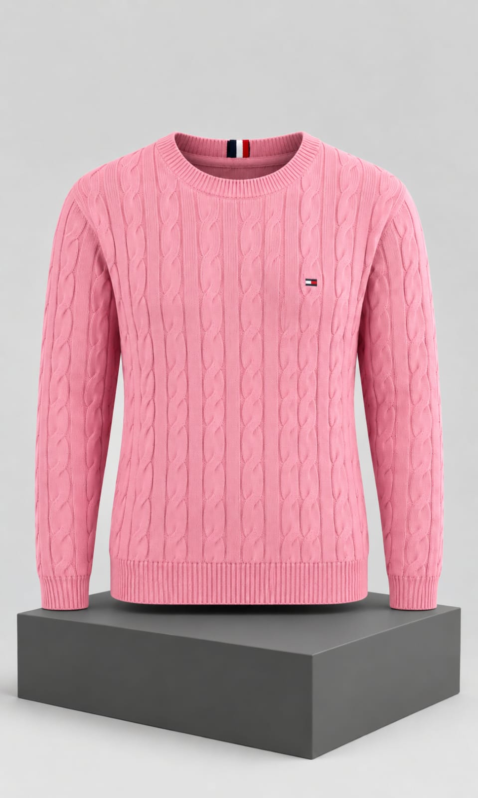 Suéter para Hombre Rosa Tejido con Cuello Redondo Tommy Hilfiger