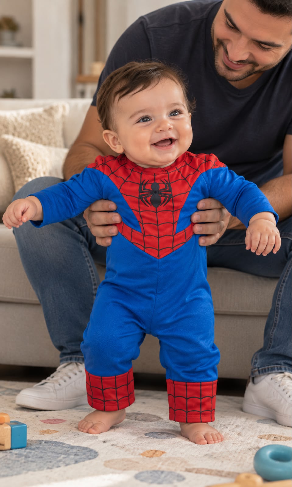 Mameluco de Spider-Man para bebé 6-12 meses rojo y azul