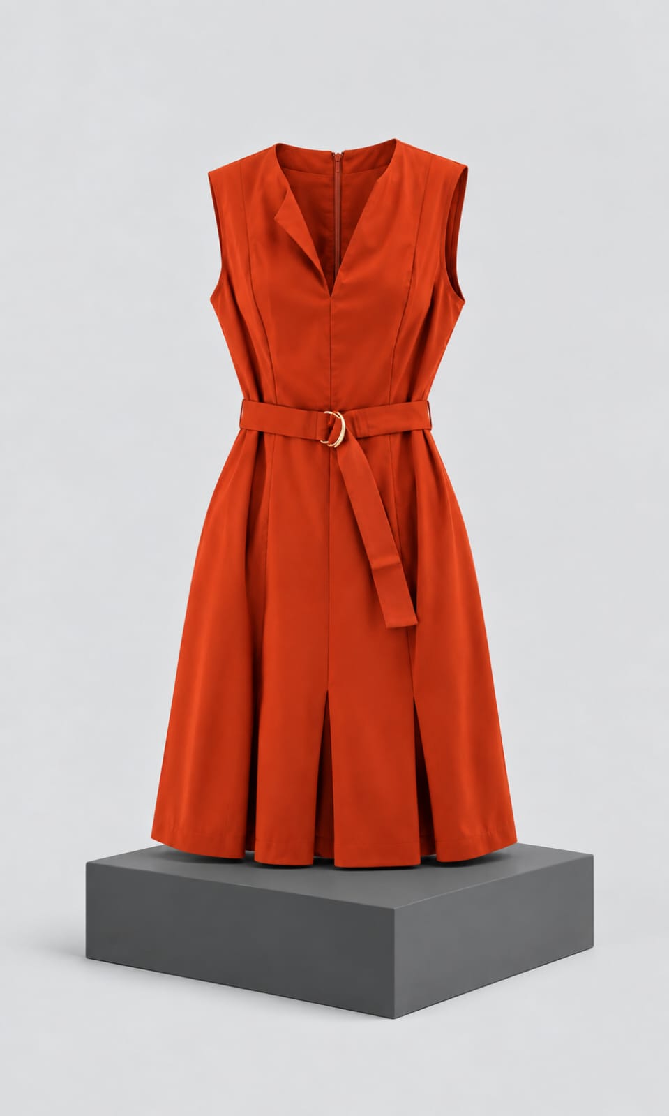 Vestido Calvin Klein para Mujer Color Ladrillo con Cinturón