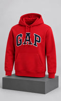 Sudadera GAP para Hombre Roja con Capucha y Bolsillo Frontal