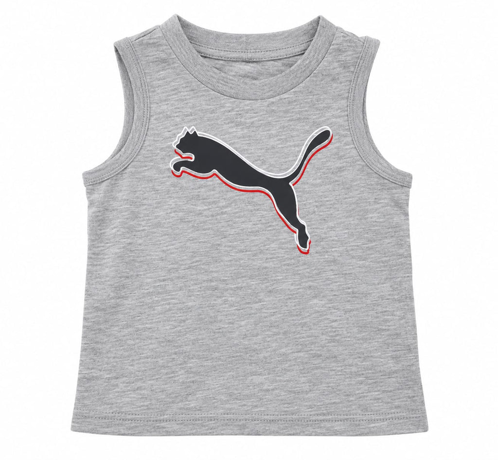 Conjunto para bebé de 12 meses con camiseta sin mangas y short gris y negro