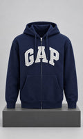 Sudadera GAP para Hombre Azul Marino con Capucha y Cierre Frontal