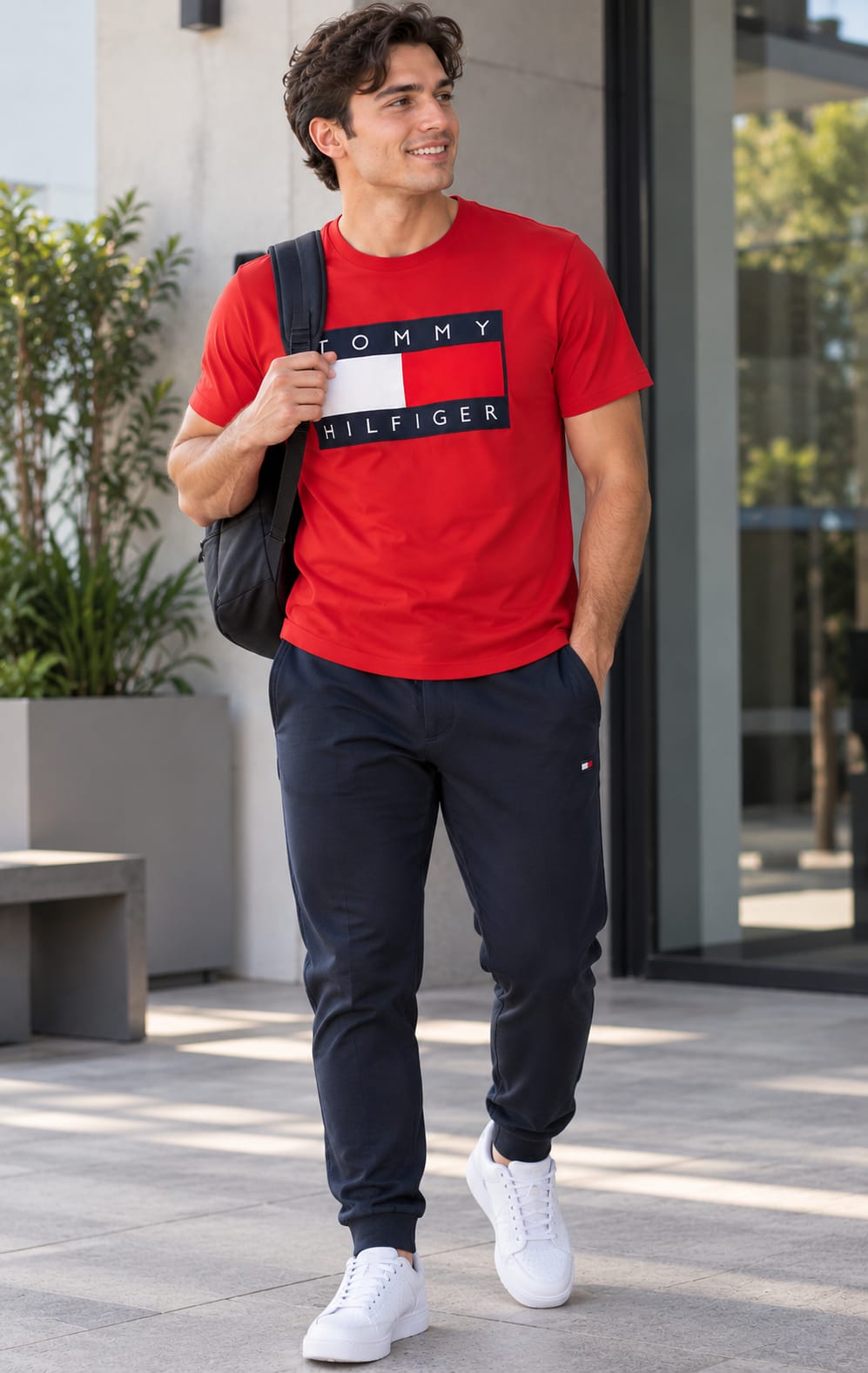 Playera para Hombre Roja Cuello Redondo Tommy Hilfiger