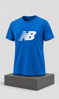 Playera New Balance para Hombre Azul de Manga Corta