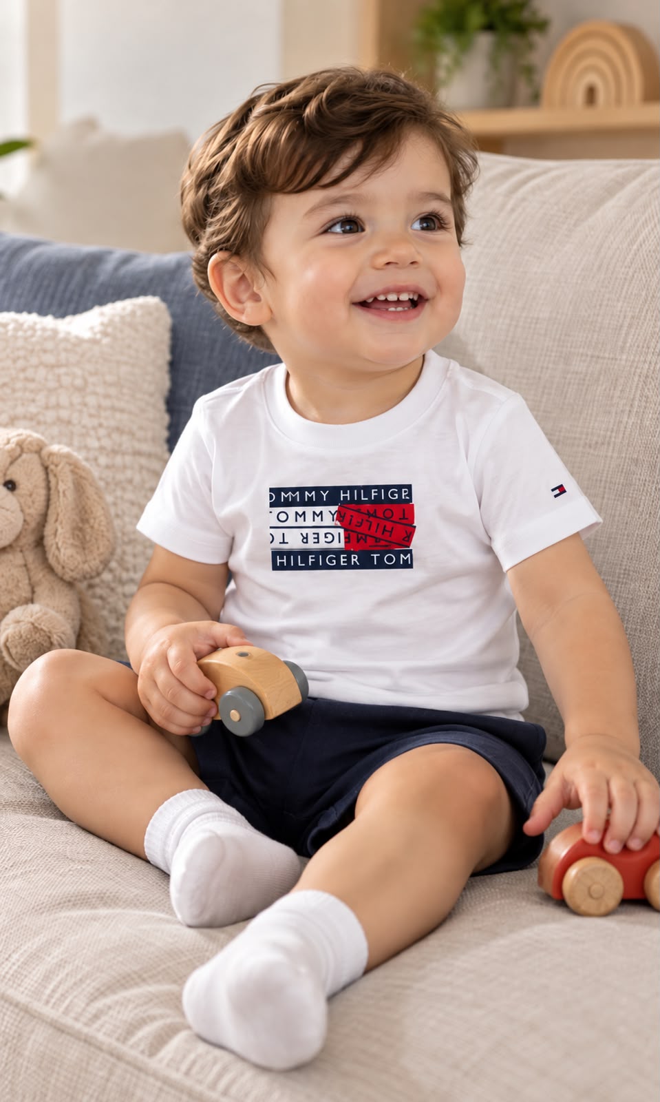 Playera Tommy Hilfiger para Bebé Talla 18 Meses Color Blanco
