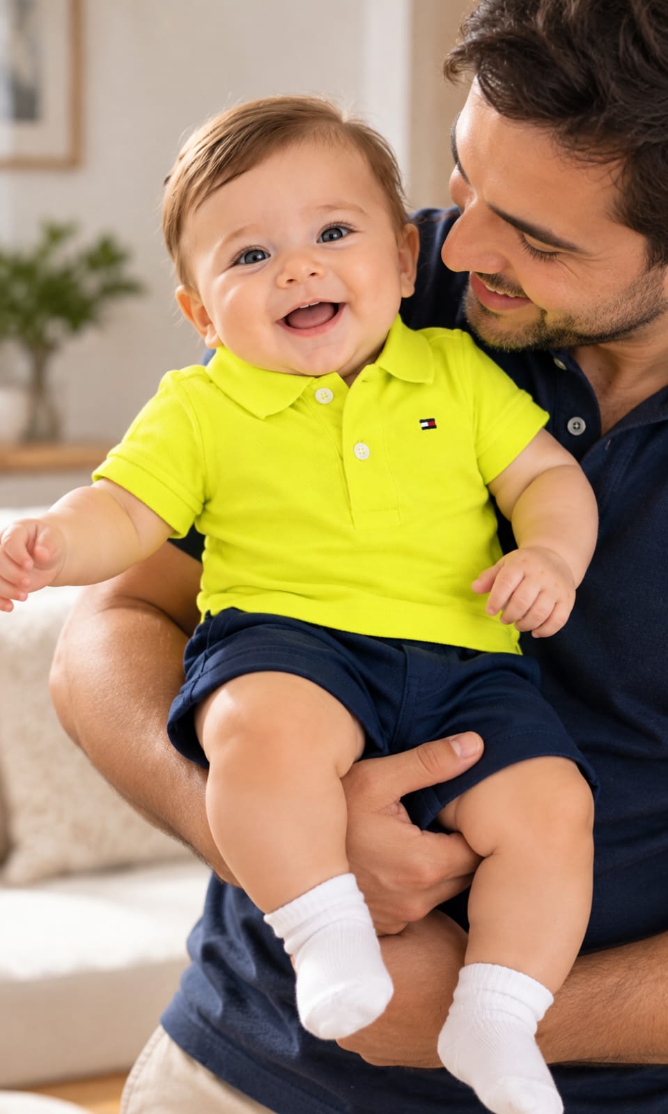 Playera Tommy Hilfiger para bebé 3-6 meses color amarillo neón