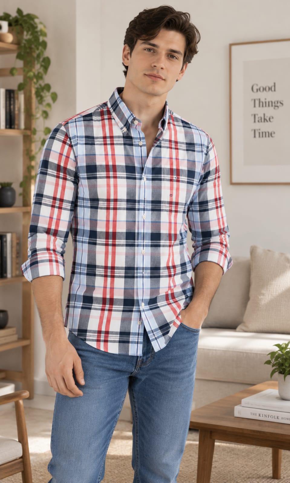 Camisa de Hombre a Cuadros Multicolor Manga Larga Tommy Hilfiger