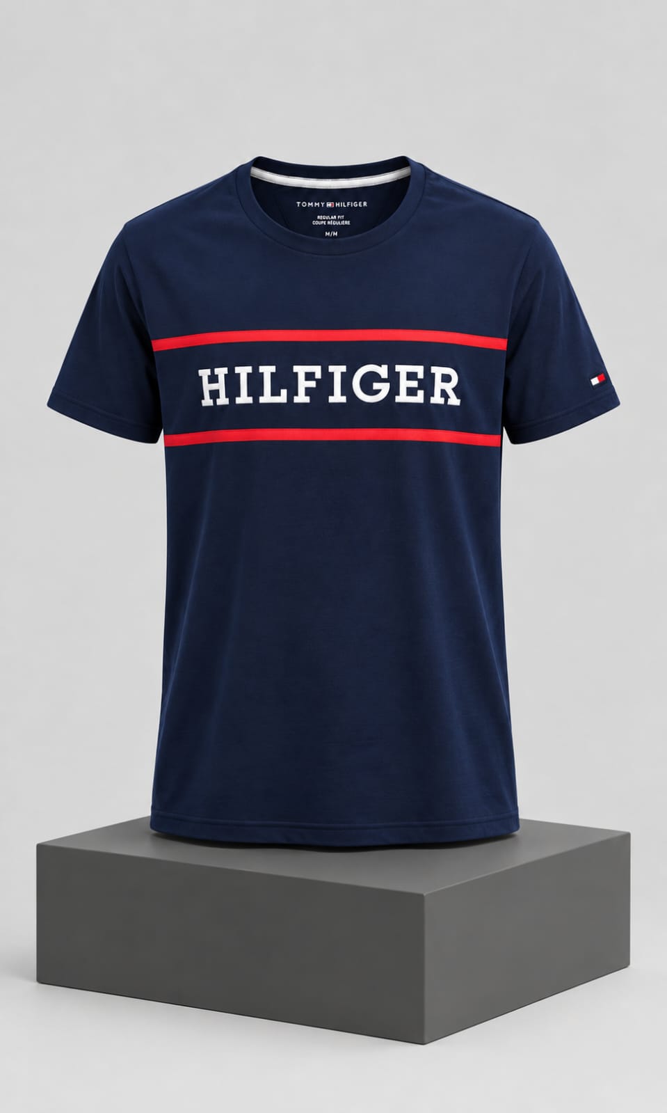 Playera para Hombre Azul Marino Cuello Redondo Manga Corta Tommy Hilfiger