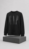 Sudadera GAP Para Mujer Color Negra Cuello Redondo Sin Gorro