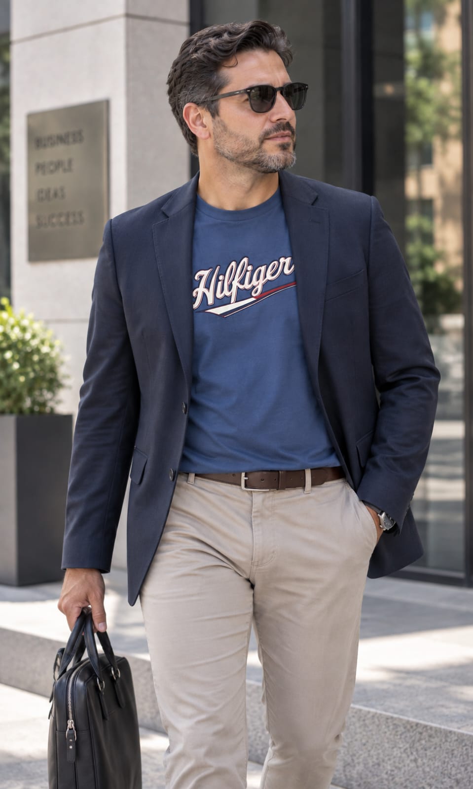 Playera para Hombre Azul de Manga Corta Cuello Redondo Tommy Hilfiger
