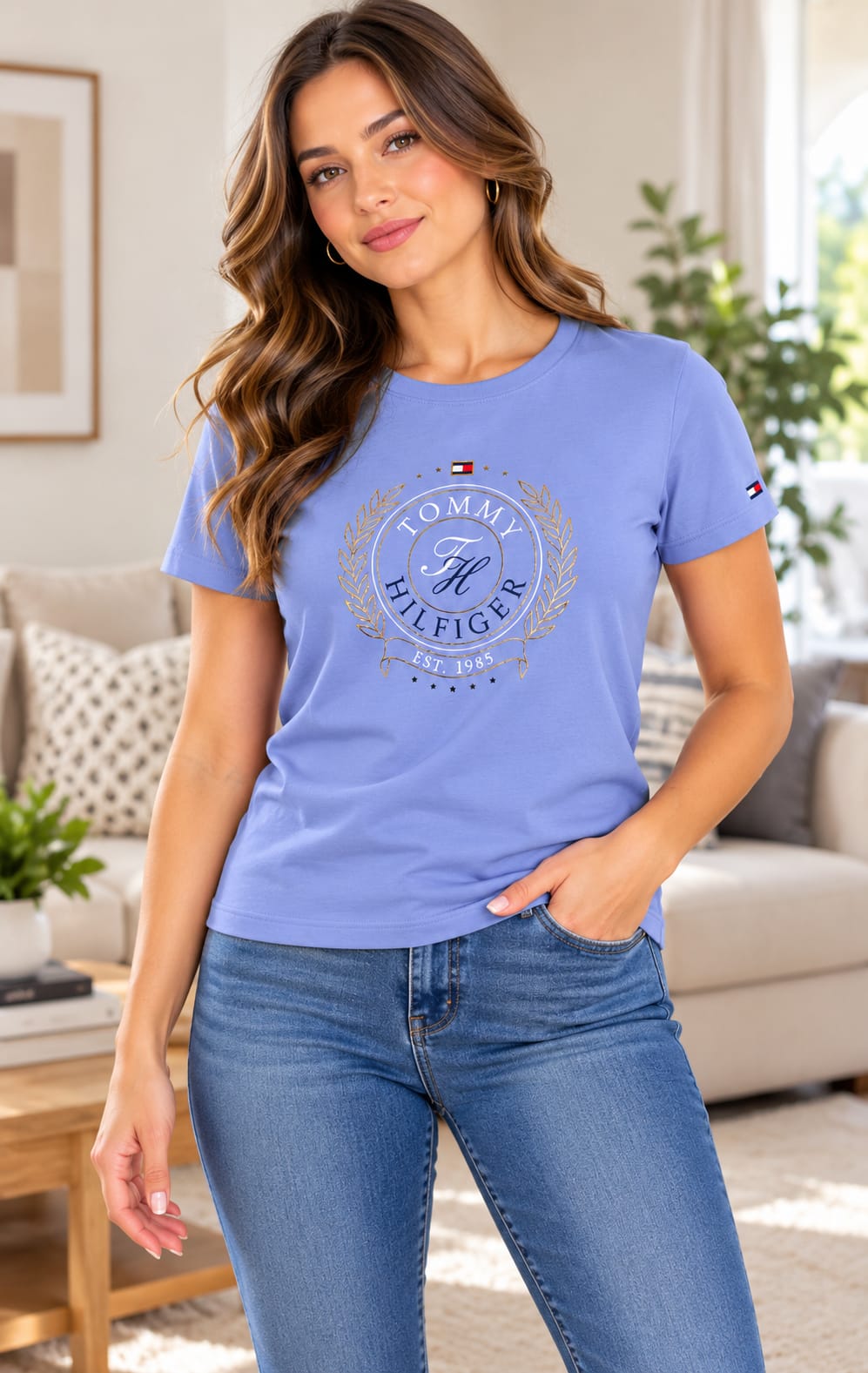 Playera para Mujer Morado Claro Manga Corta Tommy Hilfiger