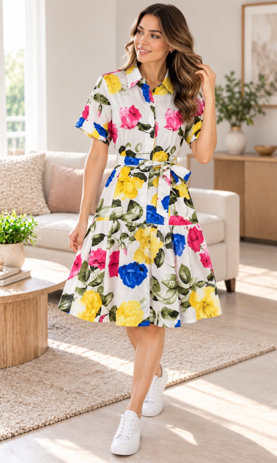 Vestido Calvin Klein para Mujer con Flores Multicolo