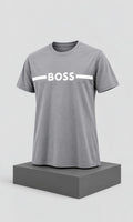 Playera BOSS para Hombre Gris de Manga Corta